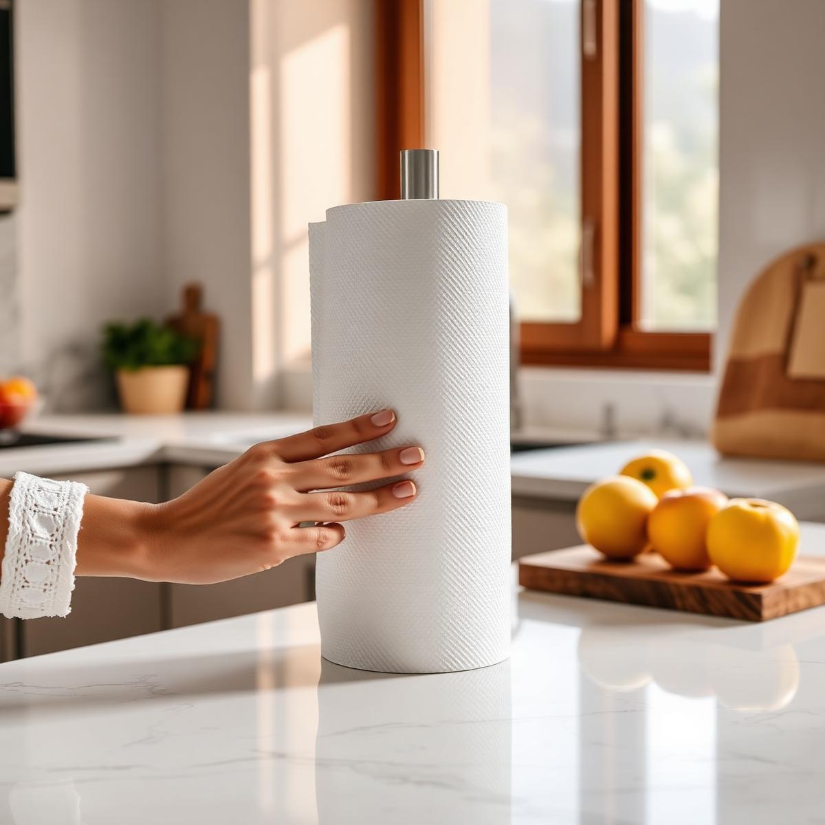 Pulp Touch kitchen towels in use