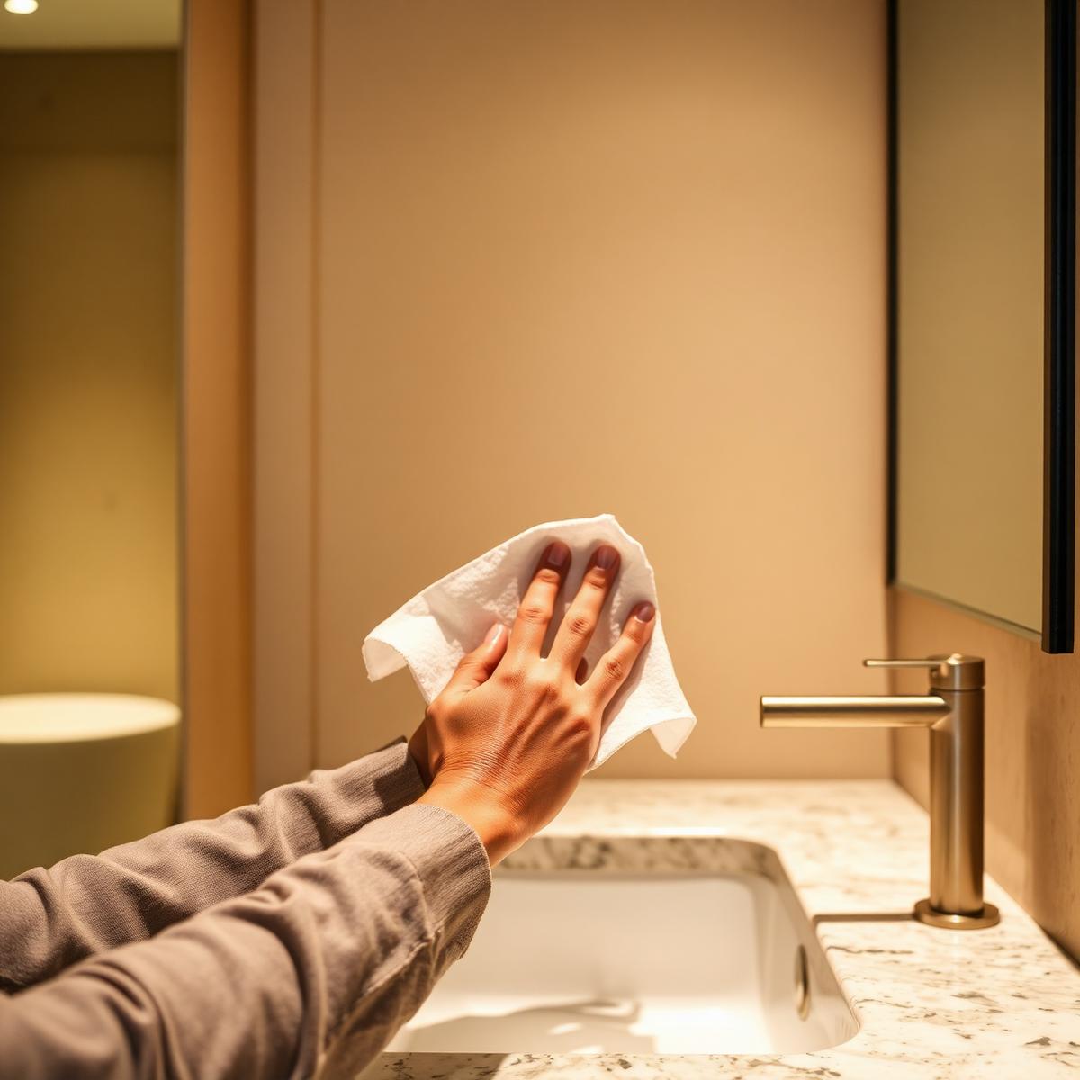 Pulp Touch m-fold towels in use